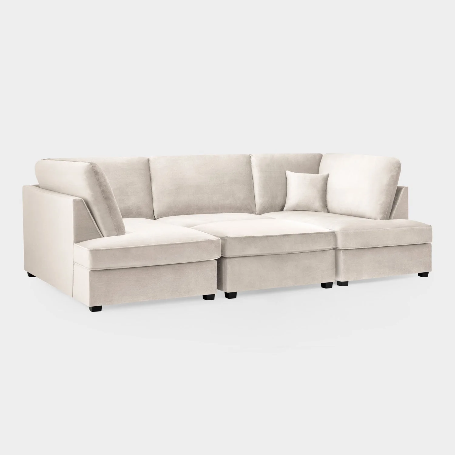 Carnaby Sofa Plush Beige U Shape Corner - Image 3