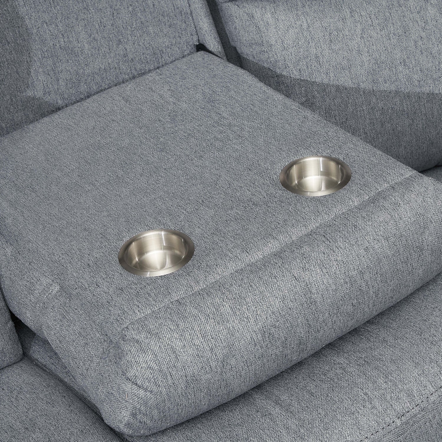 Linden Recliner Sofa Grey 3 Seater - Image 4