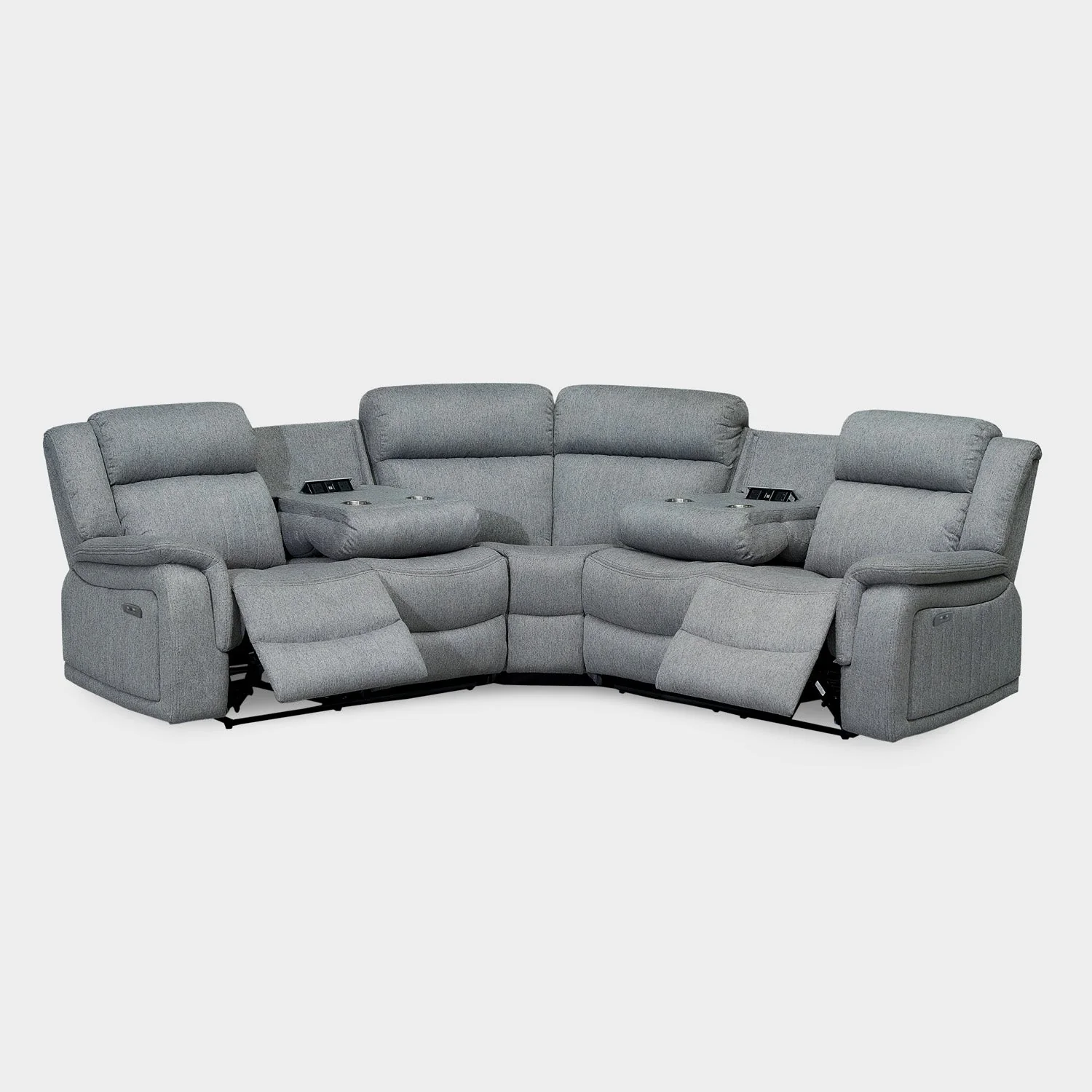 Linden Recliner Sofa Grey Large Corner - Image 4
