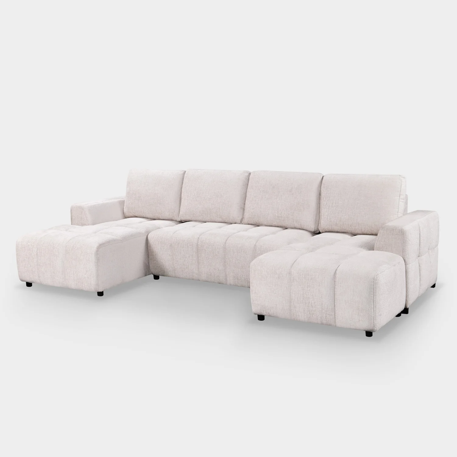 Lora Sofa Bed U Shape Corner Beige - Image 3