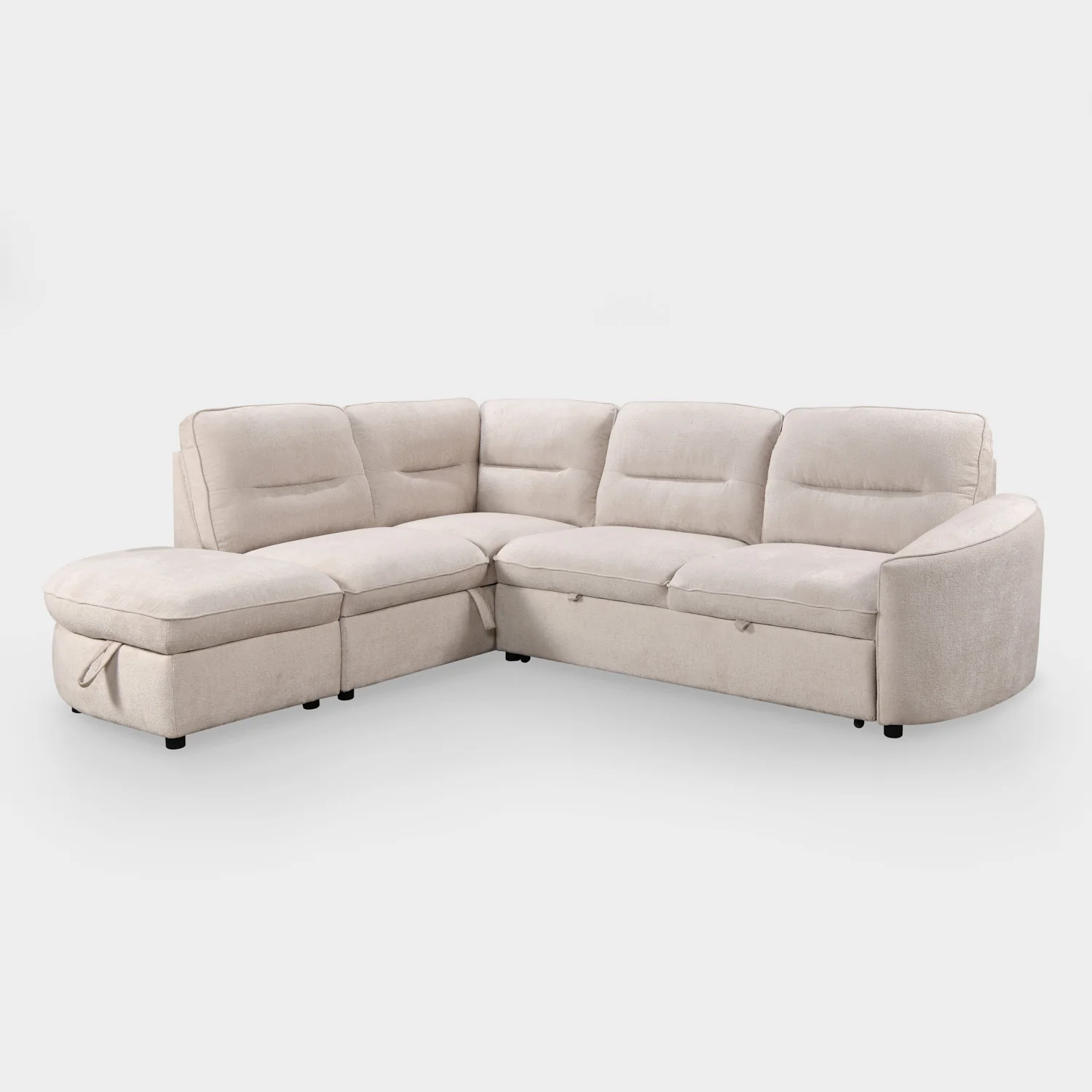 Mirella Sofa Bed Left Hand Facing Corner Beige - Image 3