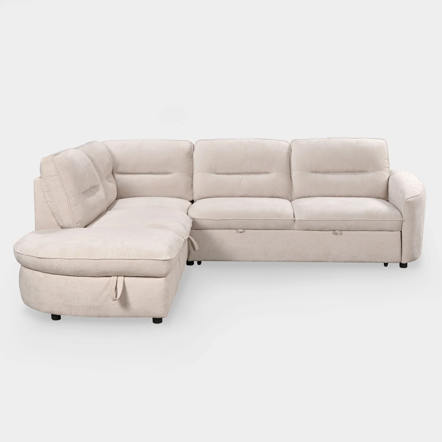 Mirella Sofa Bed Left Hand Facing Corner Beige - Image 4