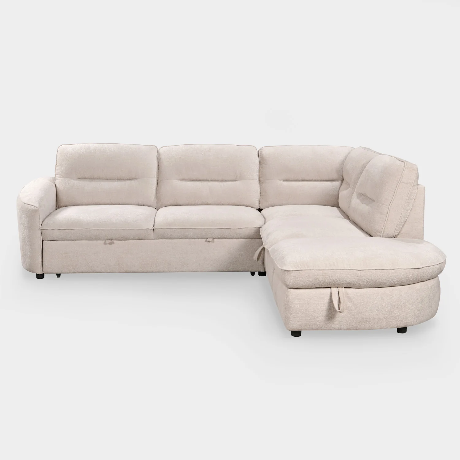 Mirella Sofa Bed Right Hand Facing Corner Beige - Image 4