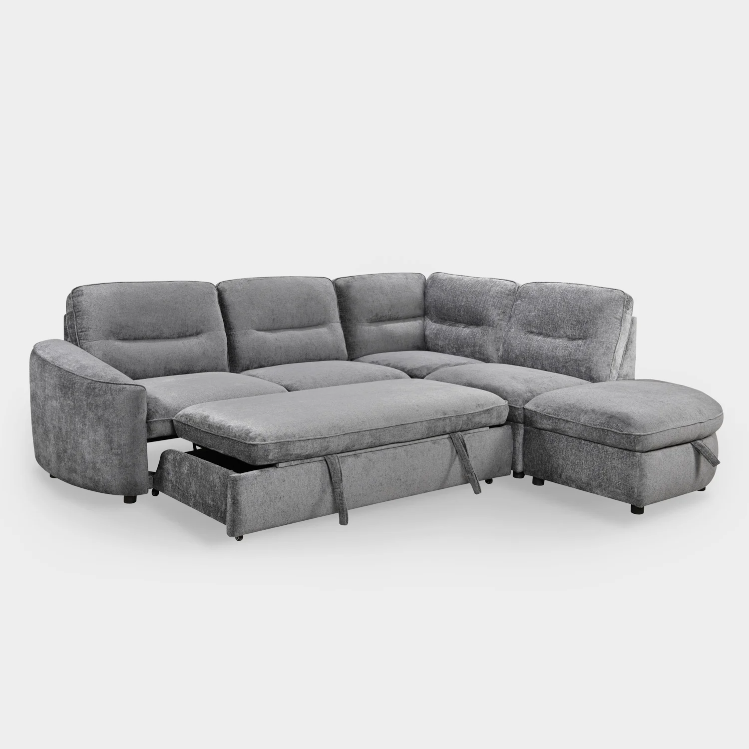 Mirella Sofa Bed Right Hand Facing Corner Dark Grey - Image 5