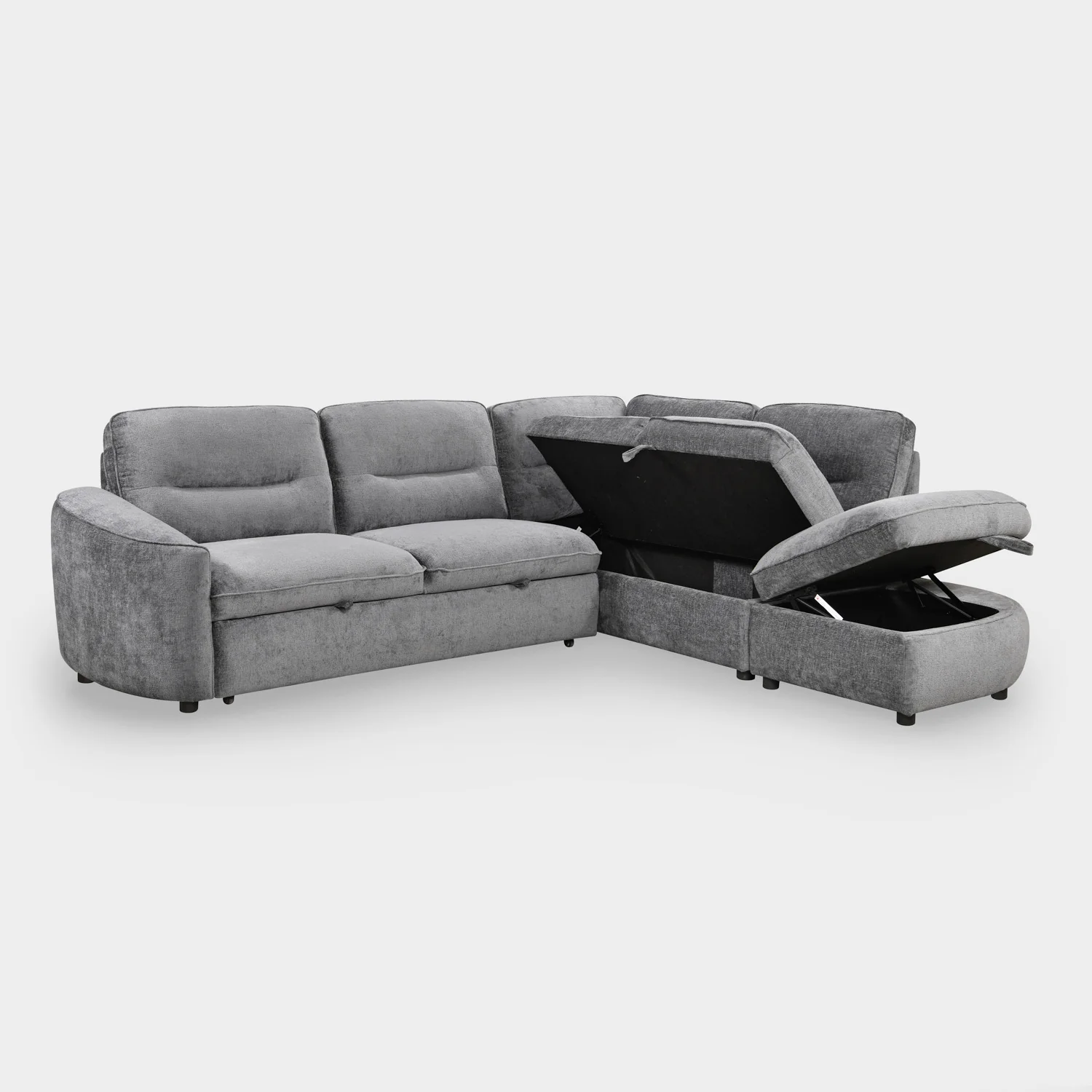 Mirella Sofa Bed Right Hand Facing Corner Dark Grey - Image 6