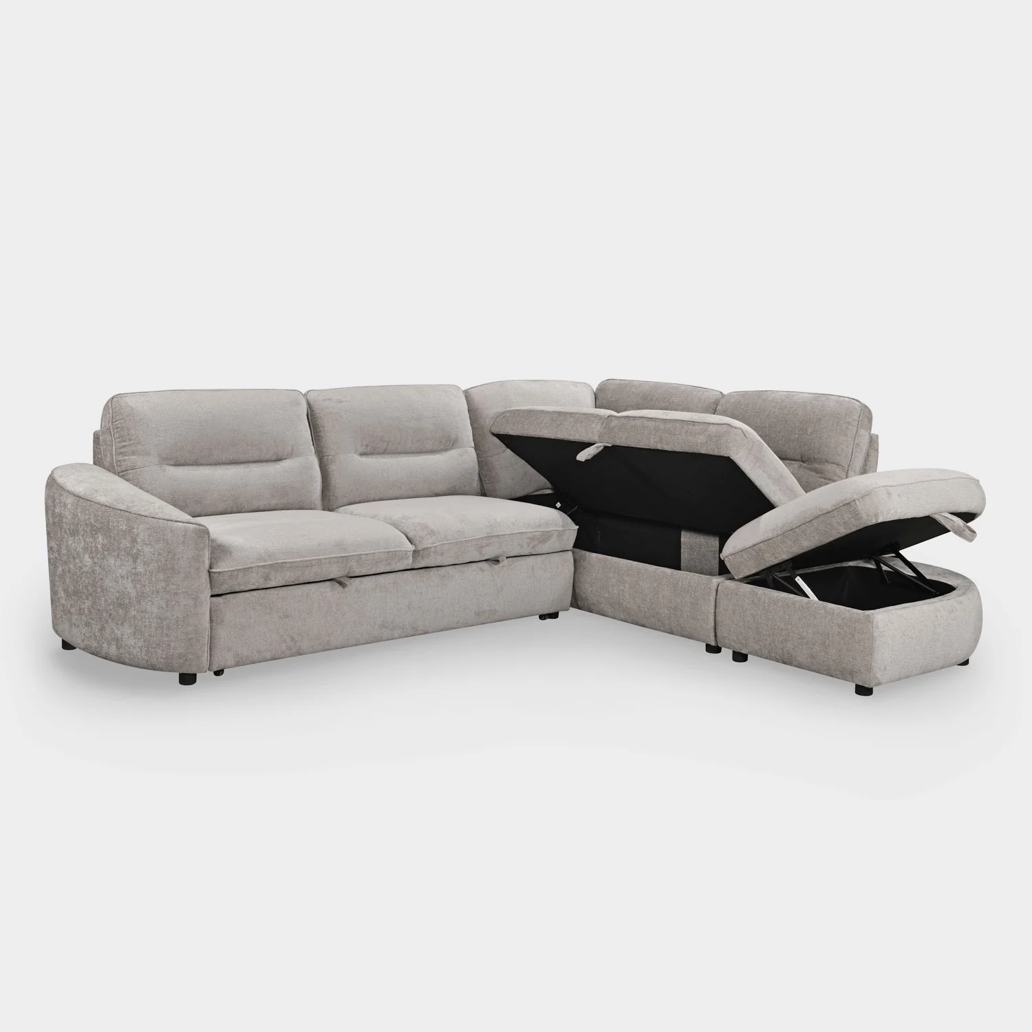 Mirella Sofa Bed Right Hand Facing Corner Grey - Image 6