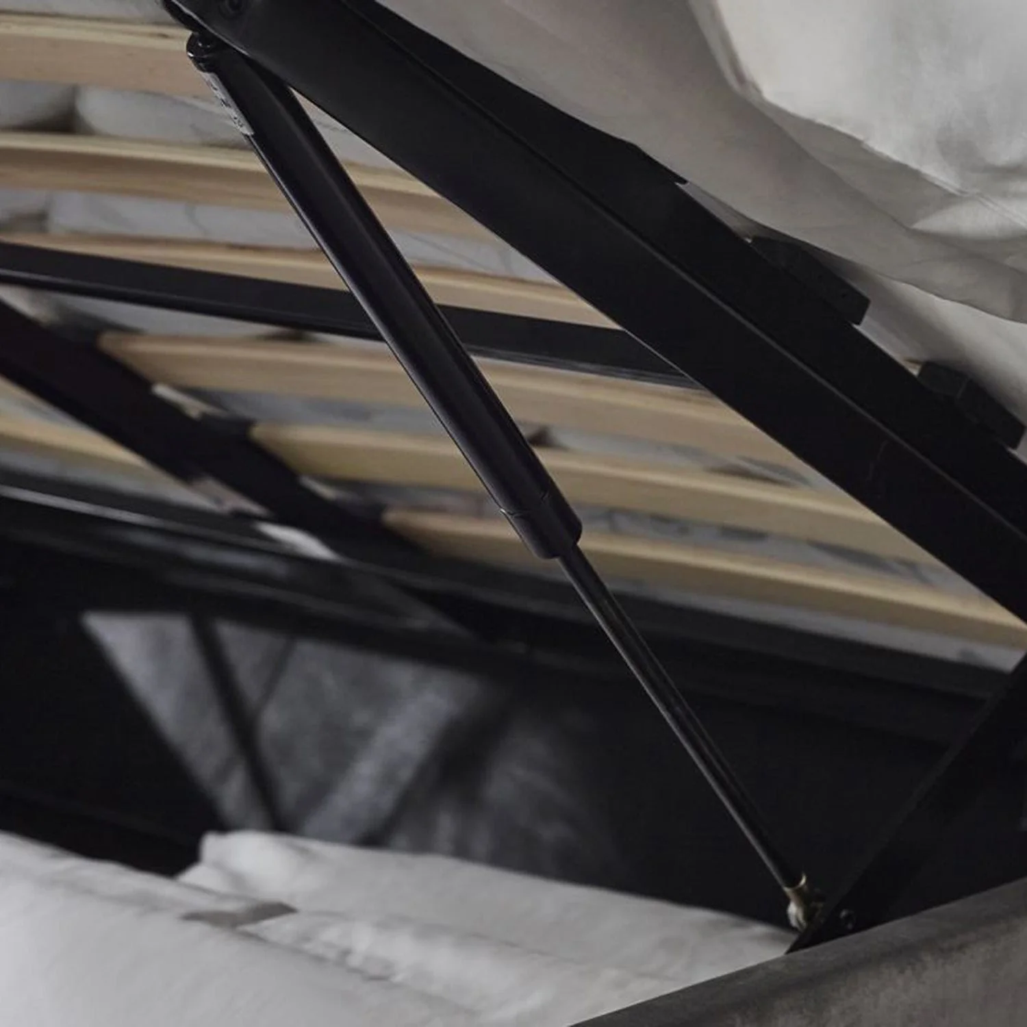 Shoreditch Bed Frame Double Slate Grey Ottoman - Image 5